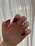 Cherry Kiss handmade Press-On Nails (medium coffin) - LARGE NAIL SIZE