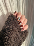 Cocoa Swirl handmade Press-On Nails (short square) - MEDIUM NAIL SIZE