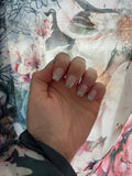 French Crystal handmade Press-On Nails (short square) - MEDIUM NAIL SIZE