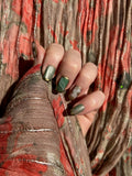 Gold Jade Bloom handmade Press-On Nails (short square) - SMALL NAIL SIZE