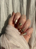 Golden Safari handmade Press-On Nails (short square) - SMALL NAIL SIZE