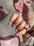 Pink Stardust handmade Press-On Nails (medium oval) - MEDIUM NAIL SIZE