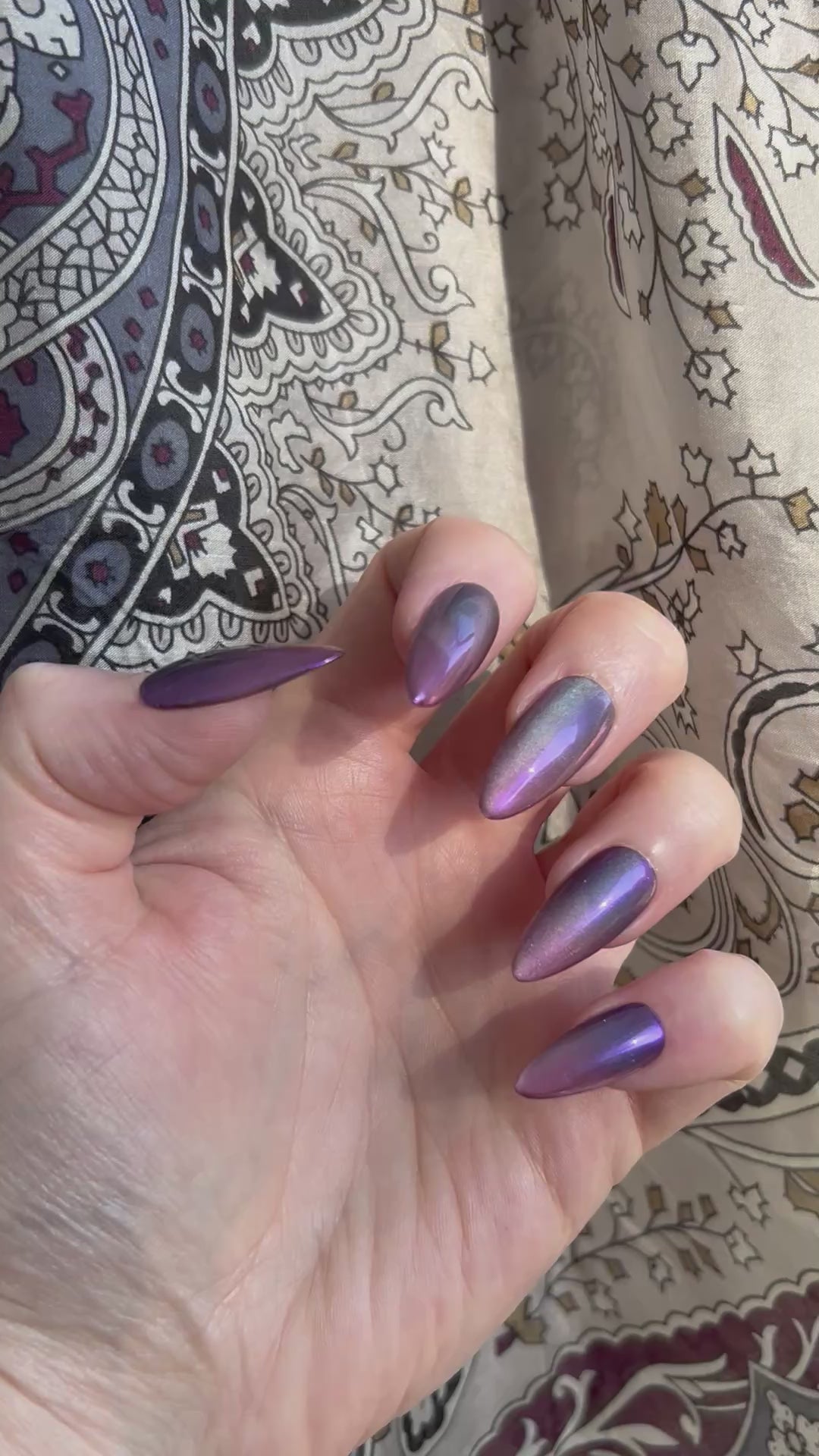 Electric Aura handmade Press-On Nails (long almond) - MEDIUM NAIL SIZE