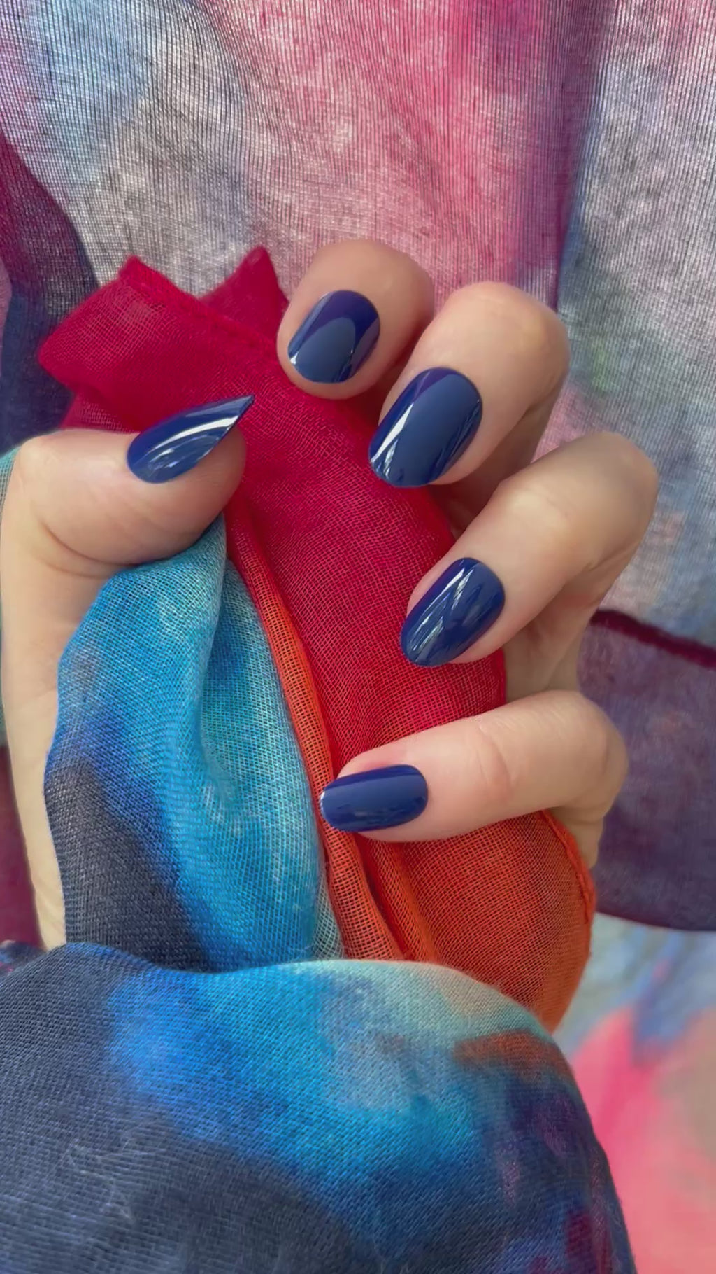 Midnight Press-On Nails (medium oval)