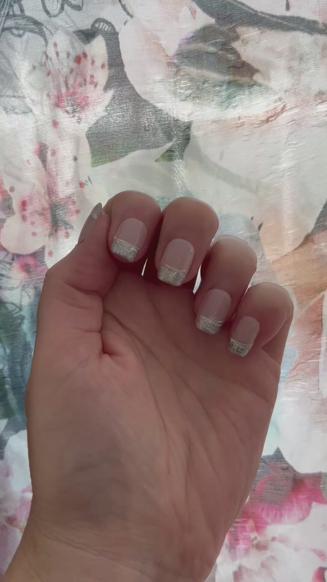 French Crystal handmade Press-On Nails (short square) - MEDIUM NAIL SIZE