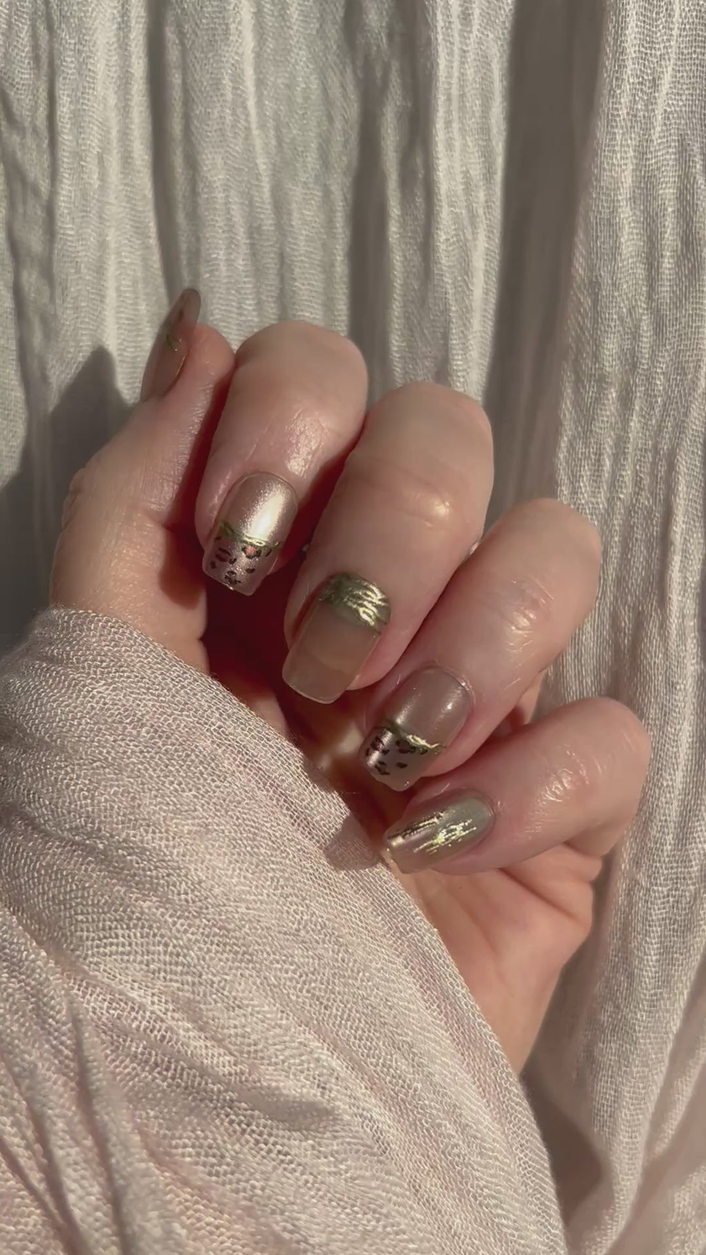 Golden Safari handmade Press-On Nails (short square) - SMALL NAIL SIZE
