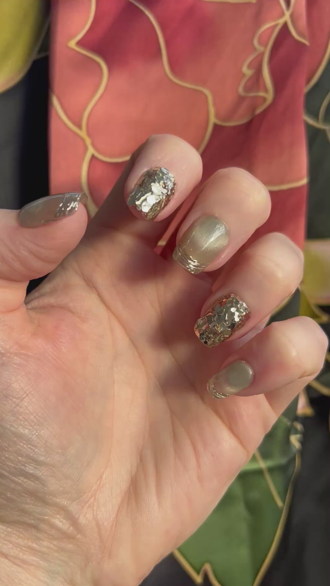 Golden Hour handmade Press-On Nails (short square) - MEDIUM NAIL SIZE