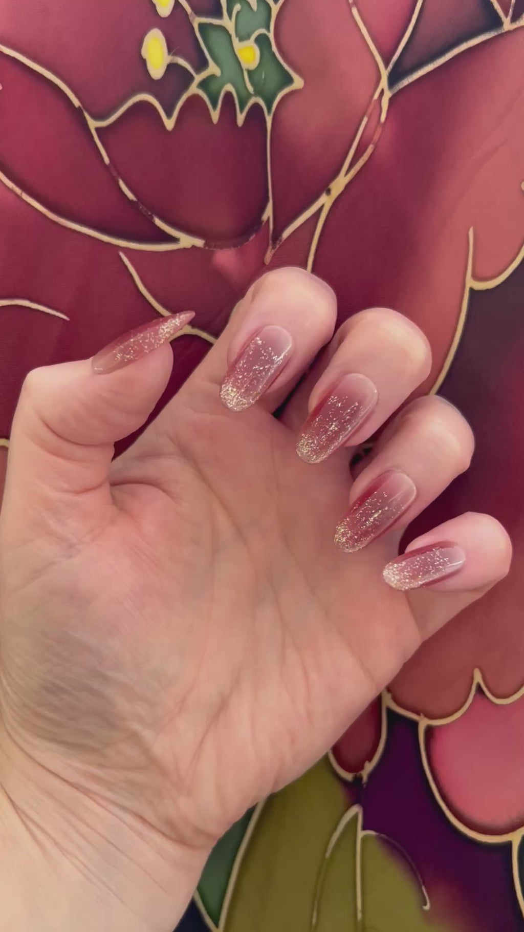 Sunset Glow handmade Press-On Nails (long oval) - MEDIUM NAIL SIZE