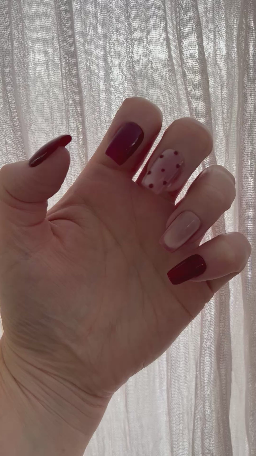 Cherry Kiss handmade Press-On Nails (medium coffin) - LARGE NAIL SIZE