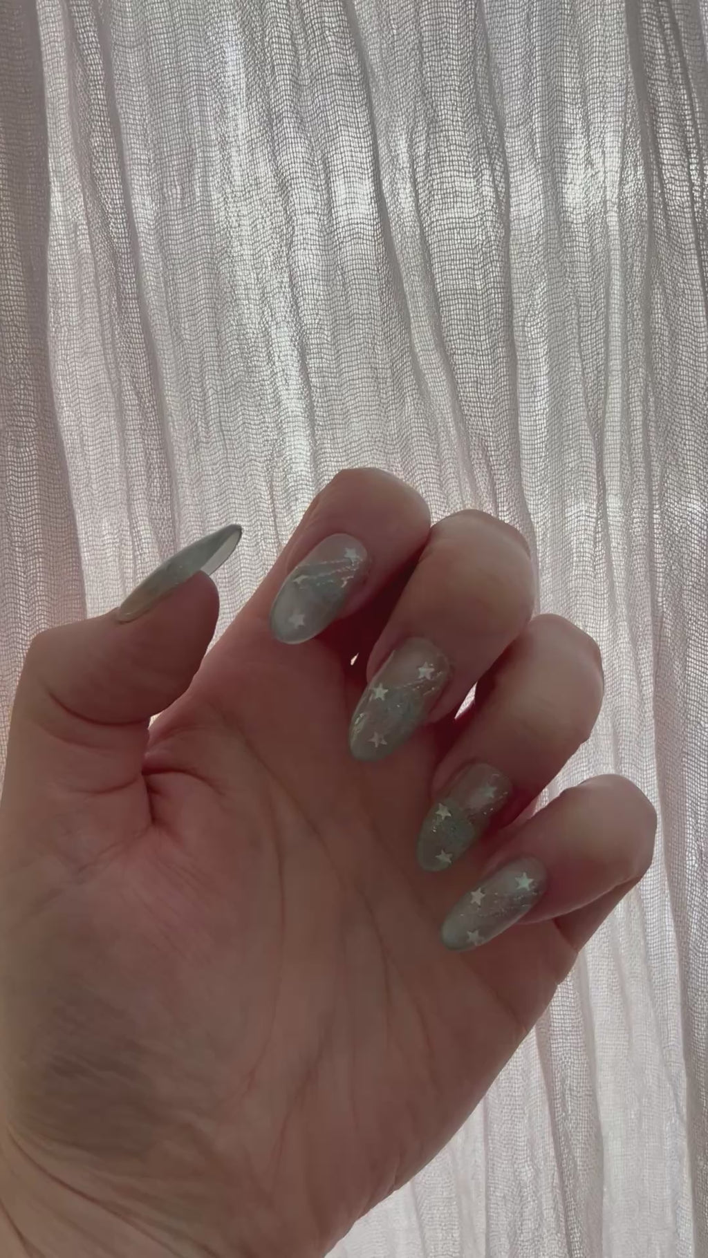 Shooting Star handmade Press-On Nails (medium oval) - MEDIUM NAIL SIZE